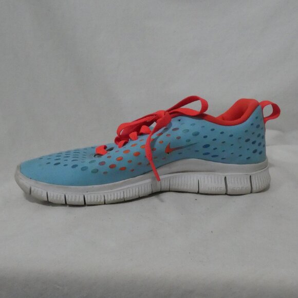 NIKE | 6.5Y | Nike Free 5.0 Turquoise Blue & Neon Orange Sneakers - Gym - Shoe - Picture 4 of 14